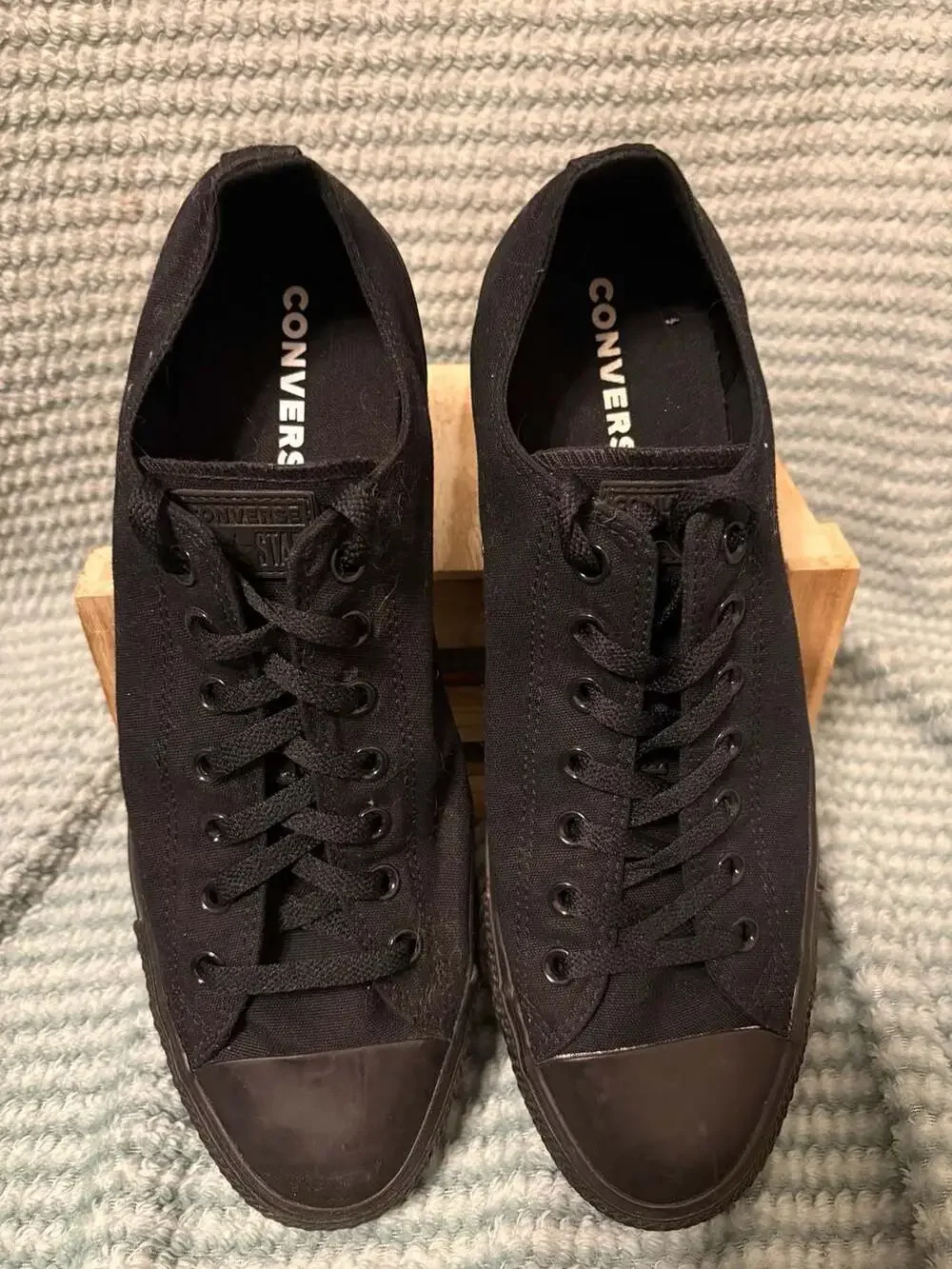 Converse Chuck Taylor All Star Monochrome Black Low Top Sneakers Size Men's 13 - Picture 2 of 4